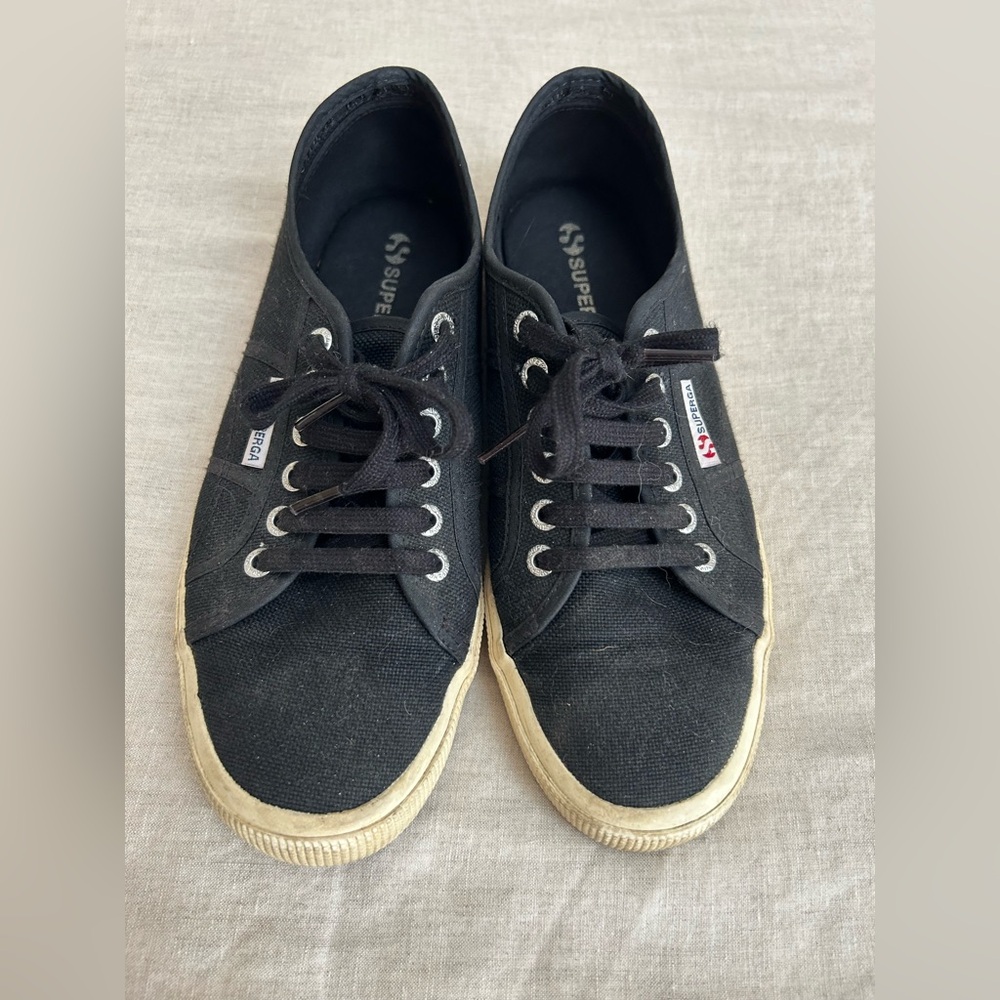 Superga Cotu classic sneakers shoes black cream size 41.5 US women’s 10